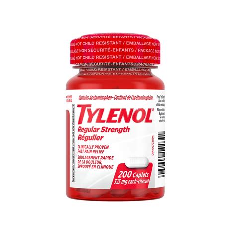 Tylenol Regular Strength Acetaminophen 325 mg | 200 Caplets – White Cross E-Store