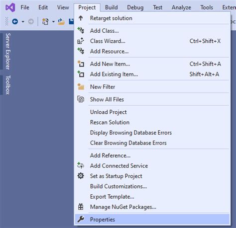 Image result for Project Properties Visual Studio