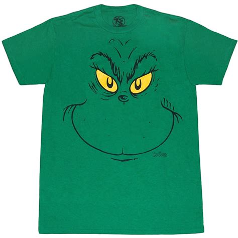 Dr. Seuss Grinch Face T-Shirt - Walmart.com
