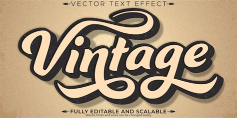 Vintage editable text effect editable retro and nostalgic text style ...