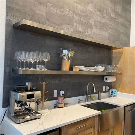 Stainless Steel Floating Shelves Kitchen