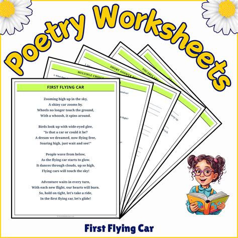 First Flying Car | Poem Grammar Worksheet Printable Activity ...