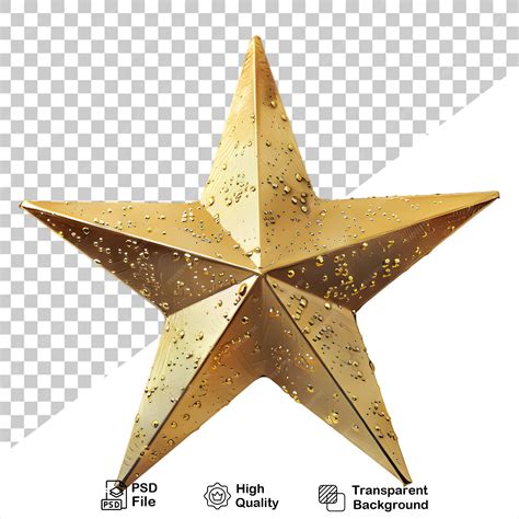 Premium PSD | 3d gold star png with transparent background