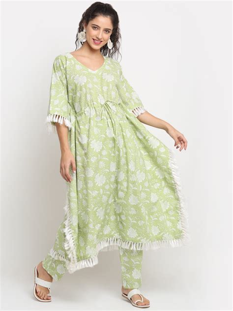 Pista Flower Printed Kaftan with Straight Pants – anokherang