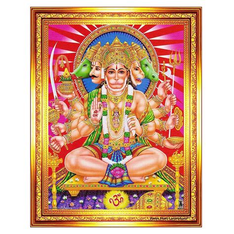 Pavan Photo Laminations Panchmukhi Hanuman for Door Entrance Vastu Wall ...
