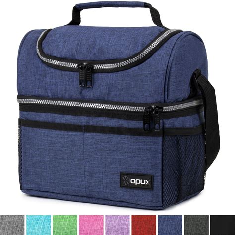 Insulated Dual Compartment Lunch Bag for Men, Women | Double Deck ...