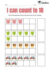Visual Worksheets: I can count to 10 - 1 - Maths for LKG PDF Download