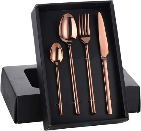 Buyer Star Silverware Set – Rose Gold Flatware Cutlery Set – Stainless ...