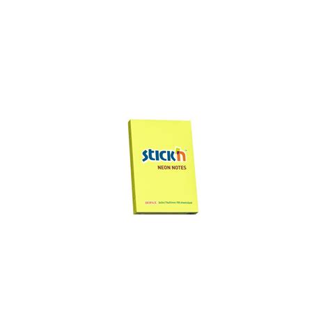 STICK'N 3 x 2" NEON YELLOW STICKY NOTES