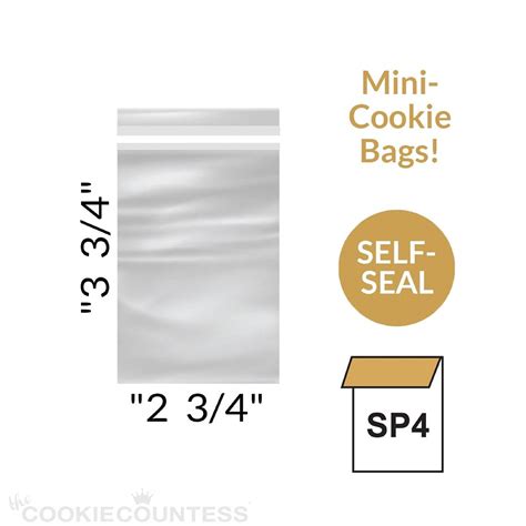 Clear Lip & Tape Bags 2 3/4" x 3 3/4" - pack of 100 — The Cookie Countess