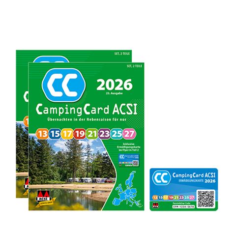 CampingCard ACSI bestellen | Günstig campen in der Nebensaison