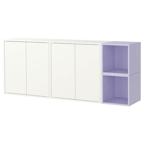 EKET wall-mounted cabinet combination, white/pale lilac, 175x35x70 cm ...