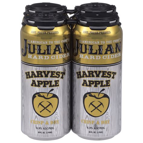 Julian Hard Cider Hard Cider, Crisp & Dry, Harvest Apple (16 fl oz ...