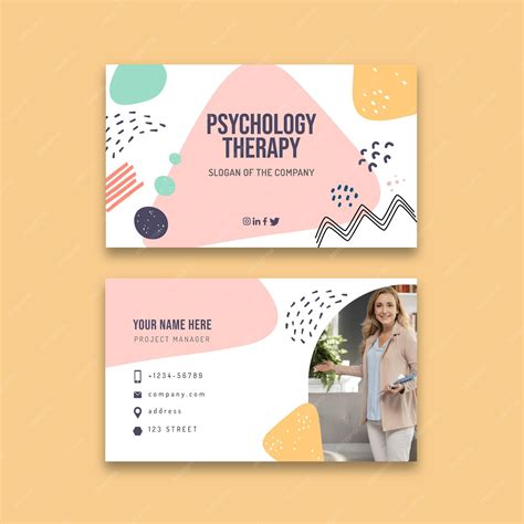 Premium Vector | Psychology therapy business card template