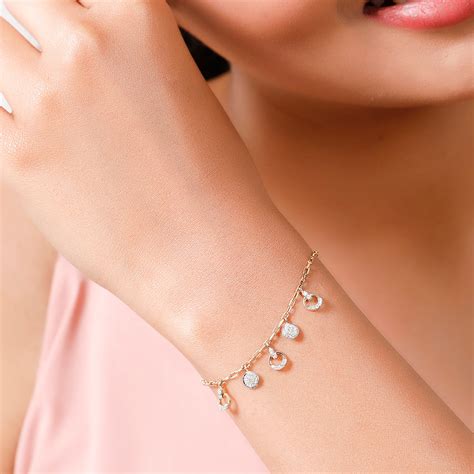 14KT Yellow Gold Sparkling Wheels Diamond Bracelet