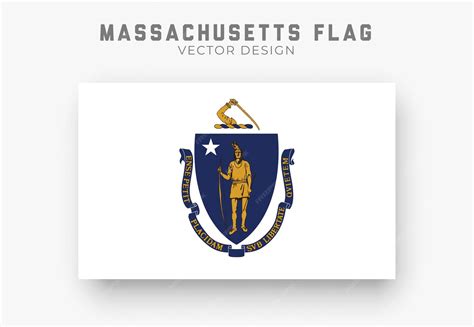 Premium Vector | Massachusetts flag detailed flag on white background ...