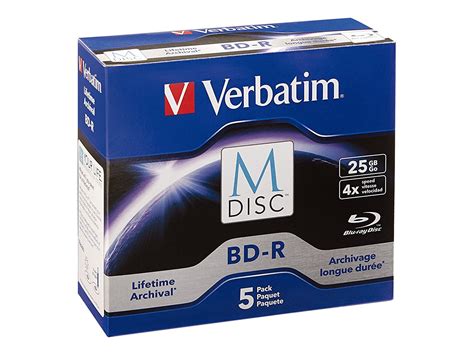 M-Disc BD-R 25GB 4X with Branded Surface - 5 Pack Jewel Case 98900 ...