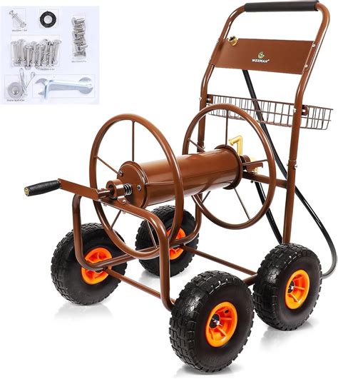 UOKRR 2025 Upgrade Garden Hose Cart with 4 Wheels, Heavy Duty ...