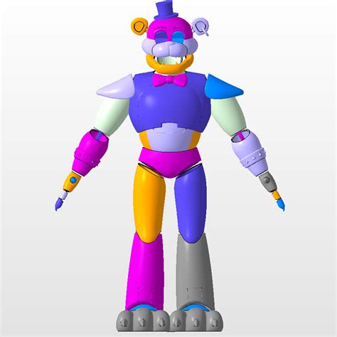 🎭 FNAF Glamrock Freddy Security Breach Full Body Wearable Costume with ...