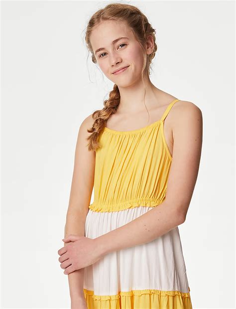 Buy Colour Block Tiered Maxi Dress at Marks & Spencer
