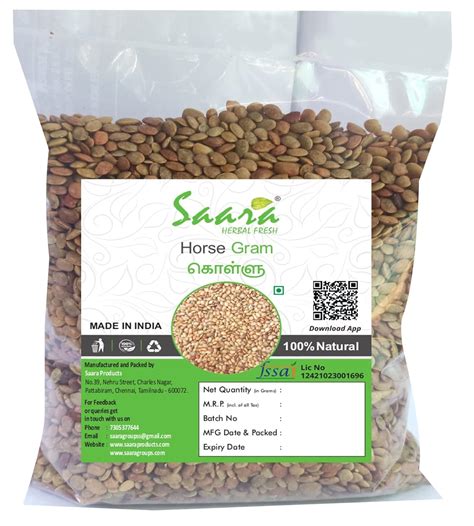 SAARA HERBAL FRESH White Horse Gram Kulthi, 450g, kollu, kaanam, Kulthi ...