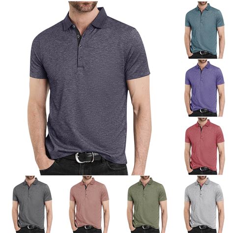 DDAPJ pyju Business Casual Polos for Men Moisture Wicking Short Sleeve ...