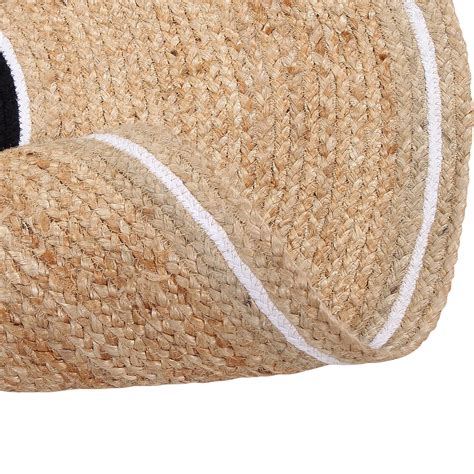 Sashaa Braided Jute Rug (Black circle and white border) – Sashaaworld