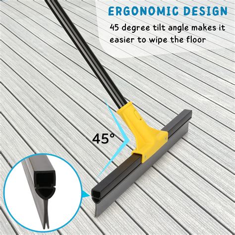 Floor Squeegee Outdoor Heavy Duty, 45 cm Rubber Squeegee Broom with ...