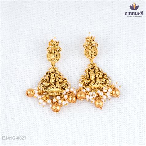 Sukanya Elegance: White Nakshi Hangings – Emmadi Silver Jewellery