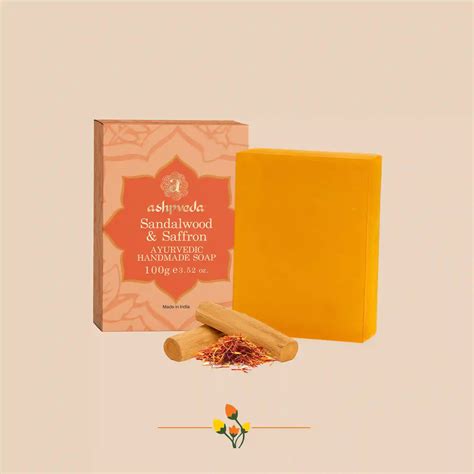 Ayurvedic Bath Soap Sandalwood & Saffron - Herbal Bathing Bar