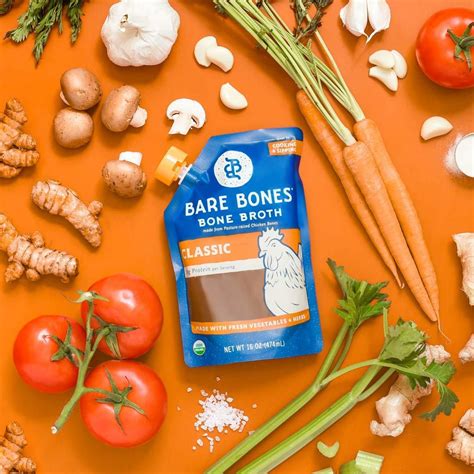 Bare Bones Chicken Bone Broth 16oz Pack of 2 - Pasture Raised, Organic ...