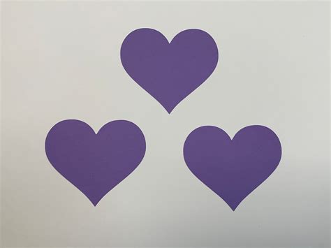 Buy Small Cardstock Hearts, Purple Heart Die Cut, Paper Heart, Heart ...