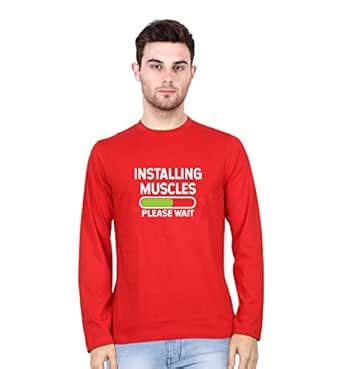 Buy Pakka Local Ideas Installing Muscles Long Sleeve Tshirt:Cotton, Red ...