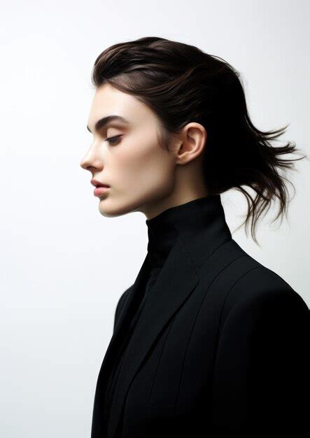 A young androgynous model white background | Premium AI-generated image