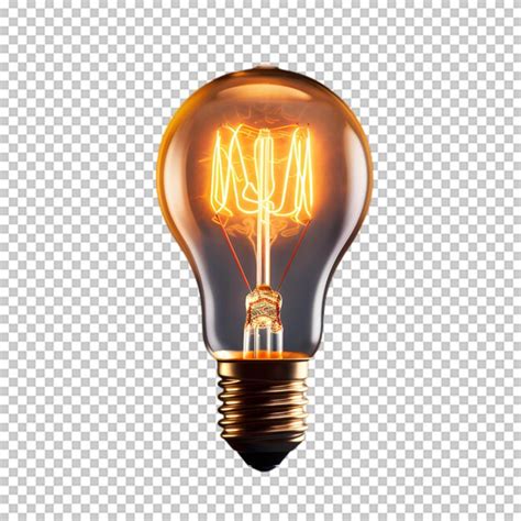 Premium PSD | Realistic light bulb on transparent background