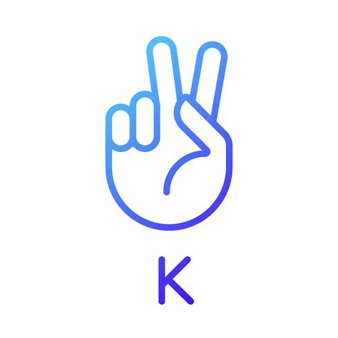 Letter K sign in ASL pixel perfect gradient linear vector icon 16090585 ...