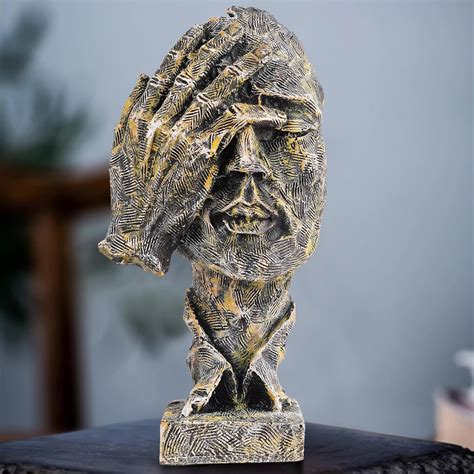 Buy zart Resin Multicolour Closed Eyes Men Face Showpiece,Decorative ...