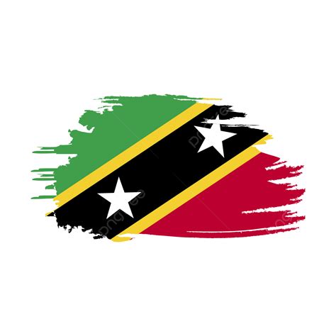Saint Kitts And Nevis Flag Stylized On White Transparent Background ...