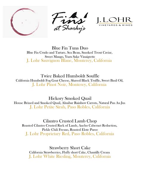 5-Course Wine Dinner featuring J. LOHR Wines (California) - Fins at ...