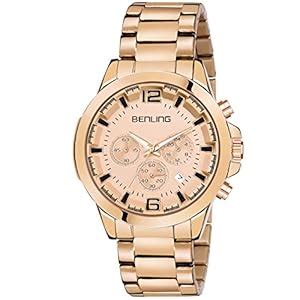 Benling 1010 Chronograph Analog Watch for Men, Stainless Steel Band ...