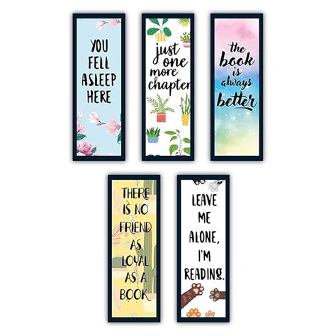 woopme® Set of 5 Motivational Quotes Printed Bookmark Boys Girls ...