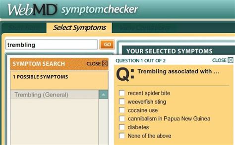 Image result for WebMD Symptom Checker