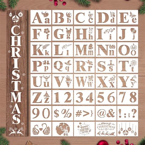 Buy Mocoosy 40Pcs Letter Stencils for Painting on Wood - 4 Inch ...