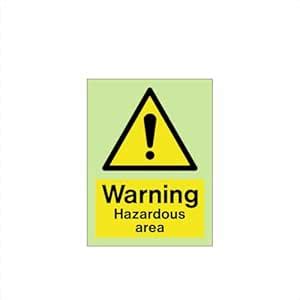 UV Printed Waterproof Sign Board |Warning - Hazardous Area Sign Glow ...