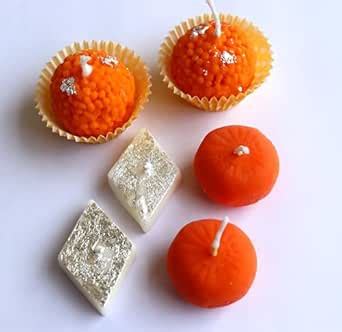 Diwali Mithai Candle Mix - Motichoor, Kaju Katri and Kesar Peda ...
