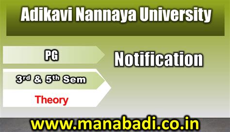 Adikavi Nannaya University PG 3rd & 5th Sem Theory Jan 2024 Exam ...