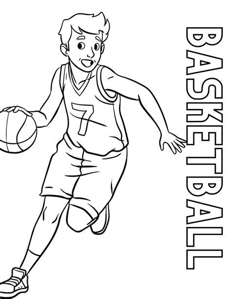 A Basketball Coloring Page