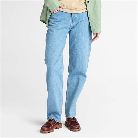 Straight Denim Trousers for Women in Blue