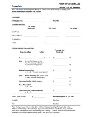 Fillable Online Retail Sales Report Form NEW - Brookfield Properties ...