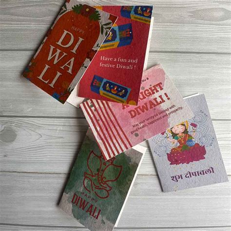 Diwali Seed Paper Cards with Envelopes (Set of 5) – Kavi The Poetry-Art ...